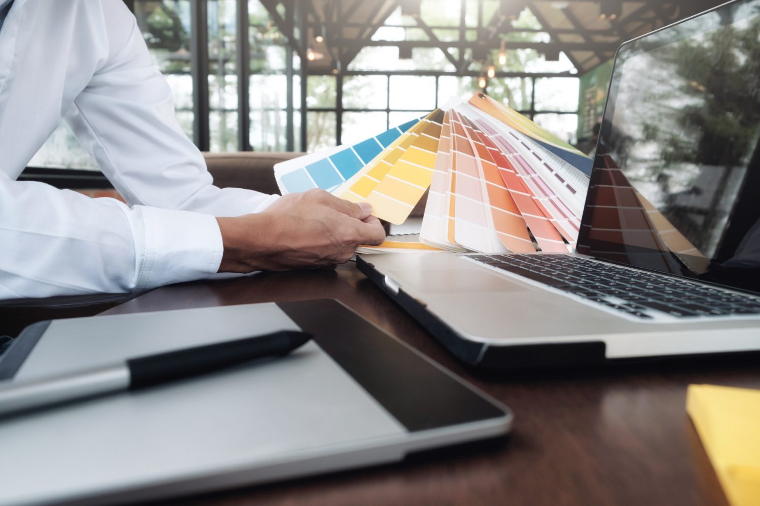 graphic-design-color-swatches-pens-desk-architectural-drawing-with-work-tools-accessories graphic-design-color-swatches-pens-desk-architectural-drawing-with-work-tools-accessories